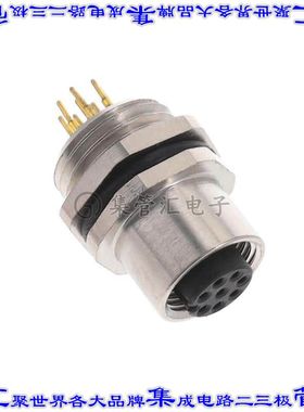 ALBKF12-FMBR8-S0 圆形连接器8POS插头母插口焊接面板安装通孔