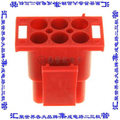 1-480704-2 矩形连接器外壳6POS插头3排红色自由悬挂