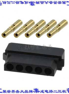 M80-8450545 矩形连接器5POS插座2mm母插口黑色压接镀金自由悬挂