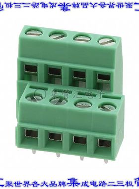 1726118 线对板连接器4POS接线端子2排5mm通孔水平带板