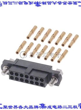 M80-4D11405FC 矩形连接器14POS插座2排2mm母插口黑色压接镀金自