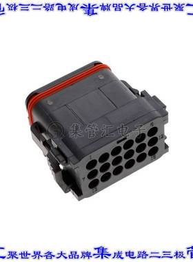 DT16-18SA-K004 矩形连接器外壳18POS插头3排公形引脚黑色自由悬