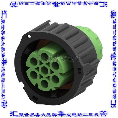3-967650-1 圆形连接器2POS插头外壳用于母插口黑色自由悬挂耦合