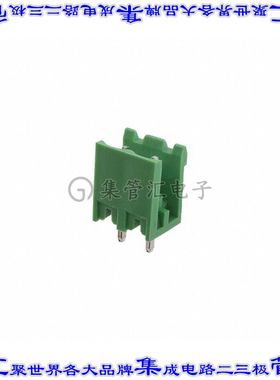 EBPA-02-D 端子块连接器2POS接头公引脚带罩5.08mm绿色垂直通孔