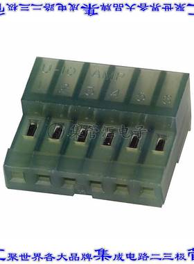 3-640443-6 矩形连接器6POS插座2.54mm母插口绿色IDC锡自由悬挂直