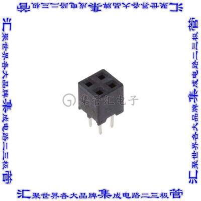 2314822-4 针座连接器4POS插座2排2mm母形插口通孔直针镀金