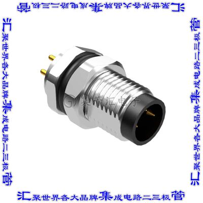 54-00275 圆形连接器3POS插头公引脚焊接镀金面板安装通孔