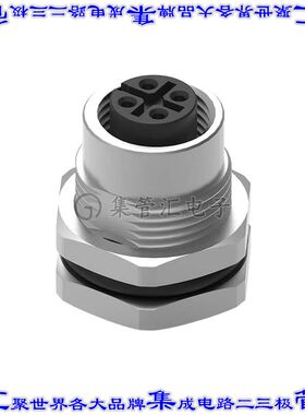 643160100604 圆形连接器4POS插座母插口焊杯镀金面板安装