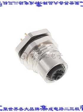 ALBKF12-RMBR5-S0 圆形连接器5POS插头母插口焊接面板安装通孔