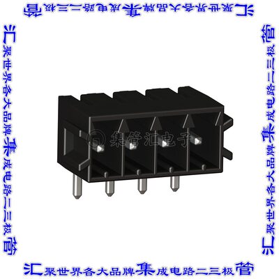 110-M-211/04 端子块连接器4POS接头公引脚带罩3.5mm灰色90DEG通