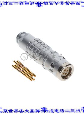 FGL.1K.304.CYMC65Z 圆形连接器4POS插头公引脚压接镀金自由悬挂