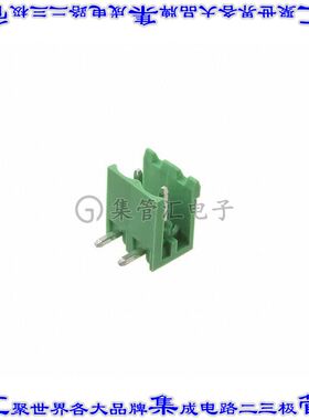 EBQA-02-D 端子块连接器2POS接头公引脚带罩5.08mm绿色90DEG通孔