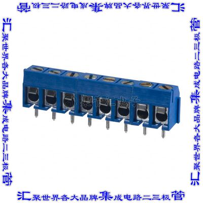 OSTTC080162 线对板连接器8POS接线端子5mm通孔水平带板