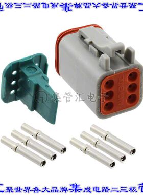 AT06-6S-KIT01 矩形连接器6POS插头3排母插口灰色压接自由悬挂