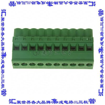 1-284040-0 端子块连接器10POS插头母插口5mm绿色自由悬挂