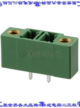 1847615 端子块连接器2POS接头公引脚带罩5.08mm绿色垂直通孔
