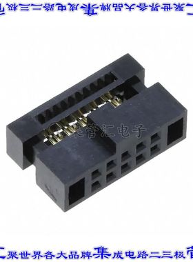 20021444-00010T4LF 矩形连接器10POS插座2排1.27mm母插口黑色IDC
