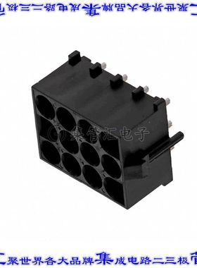 643428-2 针座连接器12POS插座3排6.35mm母形插口通孔直针镀金