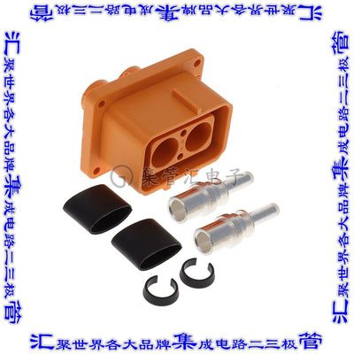 ELRA2A2511 矩形连接器2POS插座16mm公引脚橙色压接面板安装