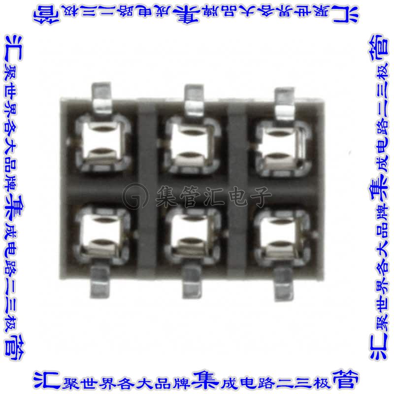 89898-303LF 针座连接器6POS插座2排2.54mm母形插口表贴SMD镀金
