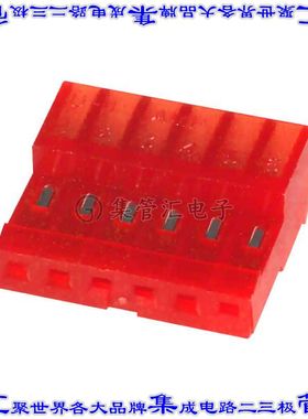 3-640440-6 矩形连接器6POS插座2.54mm母插口红色IDC锡自由悬挂直