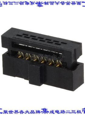 FFSD-06-01-N 矩形连接器12POS插座2排1.27mm母插口黑色IDC镀金自