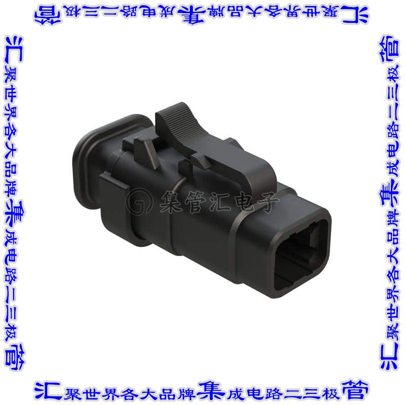 ATM06-4S-SR01BK 矩形连接器外壳4POS插头2排母形插口黑色自由悬