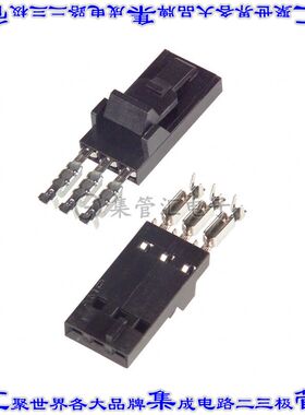 5-103957-2 矩形连接器3POS插座2.54mm母插口黑色IDC镀金自由悬挂