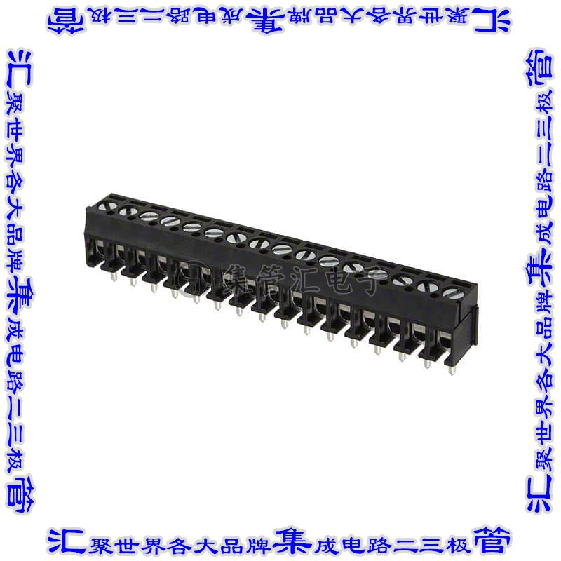 OSTTE160104 线对板连接器16POS接线端子3.5mm通孔水平带板
