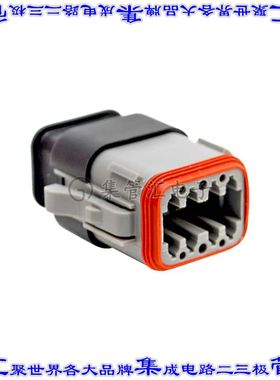 AT06-08SA-SR2GY 矩形连接器外壳8POS插头2排母形插口灰色自由悬