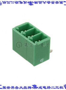 1793250000 端子块连接器3POS接头公引脚带罩3.81mm绿色90DEG通孔