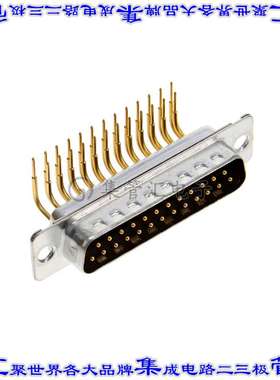 L717DFB25P1AON 连接器25POS插头公引脚2排D-Sub面板安装通孔直角