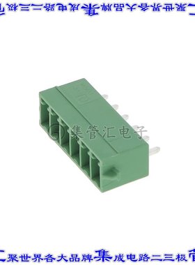 1731523 端子块连接器6POS接头公引脚带罩3.5mm绿色垂直通孔