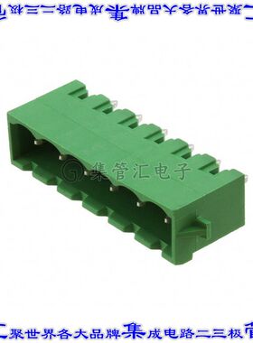 1936050 端子块连接器6POS接头公引脚带罩5.08mm绿色垂直通孔