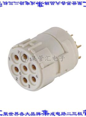 9151072702 09151072702圆形连接器7POS插件母插口焊杯镀金