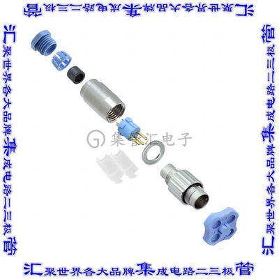 1-1437719-5 圆形连接器3POS插头公引脚焊杯自由悬挂