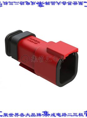 ATM04-6P-SR01RD 矩形连接器外壳6POS插座3排公形引脚红色自由悬