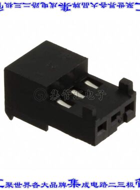 3-644313-3 矩形连接器3POS插座2.54mm母插口黑色IDC锡自由悬挂直