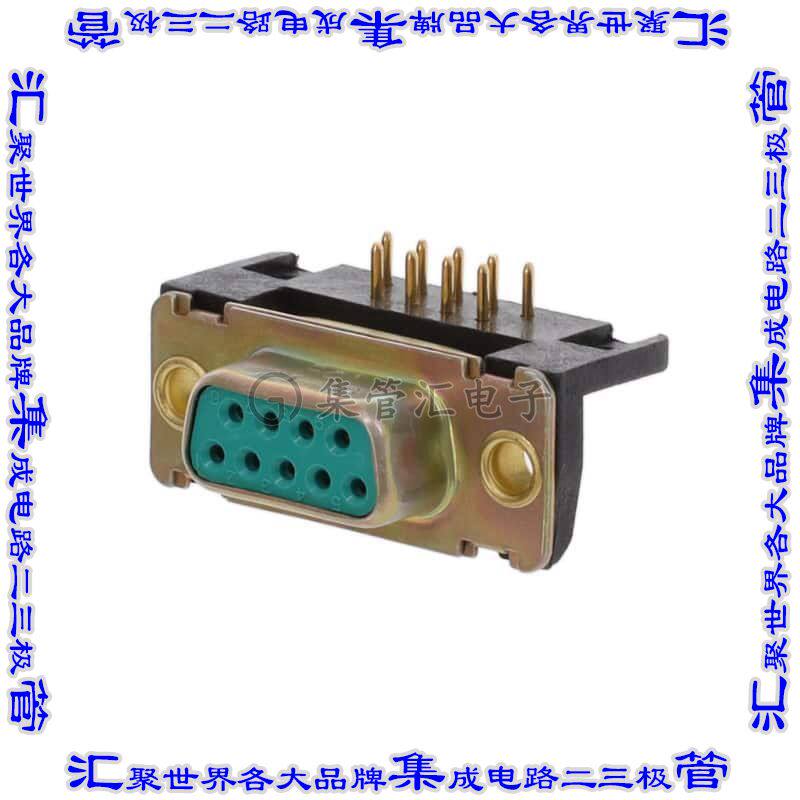 DEM09S732N 连接器9POS插座母插口2排D-Sub通孔直角