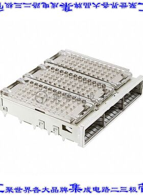 2007456-1 插拔式连接器外壳成组(1 x 3)QSFP+通孔直角压配