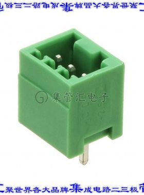 1881561 端子块连接器3POS接头公引脚带罩2.5mm绿色垂直通孔