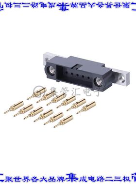 M80-5C11205MU 矩形连接器12POS插头2排2mm公引脚黑色压接镀金面