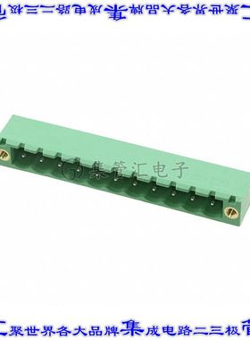 1776595 端子块连接器11POS接头公引脚带罩5.08mm绿色90DEG通孔