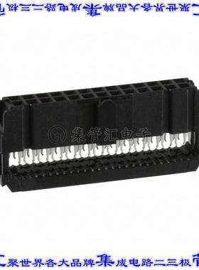 1658621-6 矩形连接器26POS插座2排2.54mm叉状黑色IDC镀金自由悬