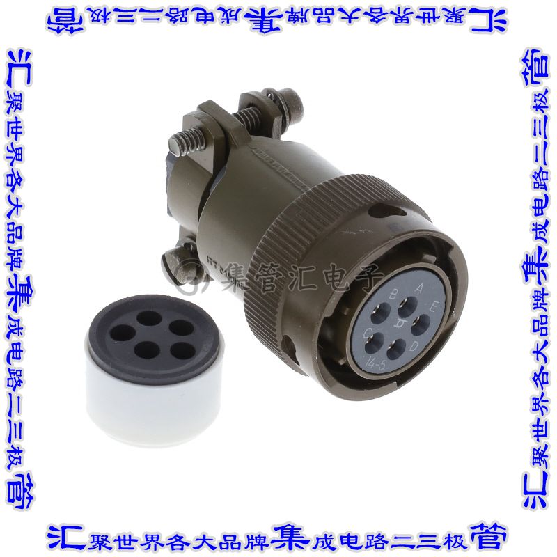 MS3116F14-5S 圆形连接器5POS插头母插口焊杯镀金自由悬挂