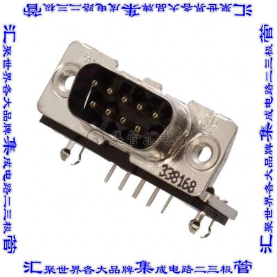 1-338168-2 连接器9POS插头公引脚2排D-Sub通孔直角