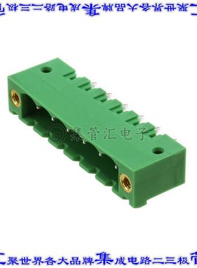 1924567 端子块连接器6POS接头公引脚带罩5.08mm绿色垂直通孔