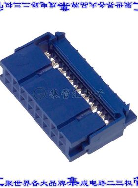 CWR-220-16-0203 矩形连接器16POS插座2排2.54mm母插口蓝色IDC锡