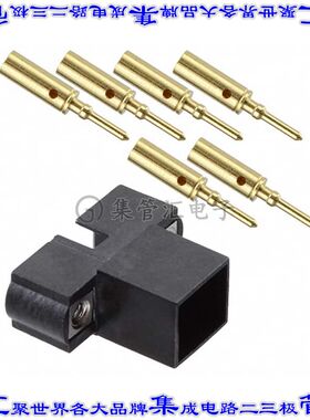 M80-5660605 矩形连接器6POS接头2排2mm公引脚黑色压接镀金自由悬