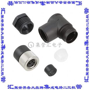 1513444 圆形连接器4POS插座母插口焊杯镀金自由悬挂直角